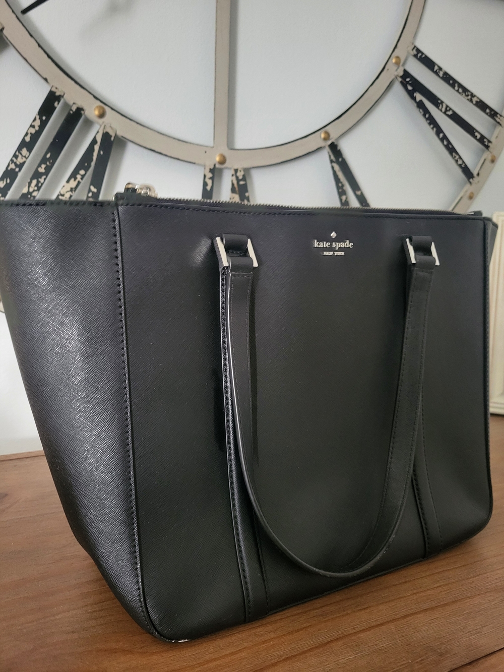 kate spade Black Saffiano Leather Tote - Picture 2 of 7